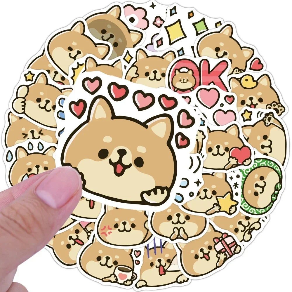 10/30/50PCS Cute Cartoon Shiba Inu Doodle Sticker Skateboard Helmet Cup Notebook Computer Suitcase Refrigerator Guitar Wholesale