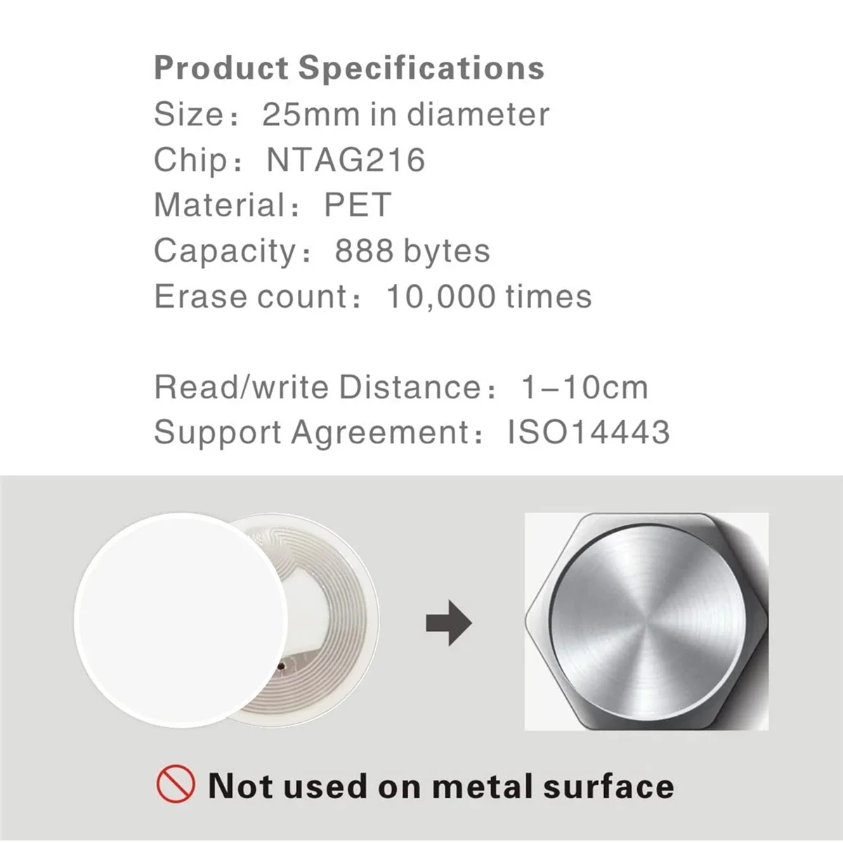 สติกเกอร์ NFC Ntag216 รุ่น T36C จำนวน 600 ชิ้น แท็ก NFC Ntag216 แท็ก NFC 216 การ์ด NFC Ntag216 ความถี่ 13.56Mhz หน่วยความจำ 888 ไบต์