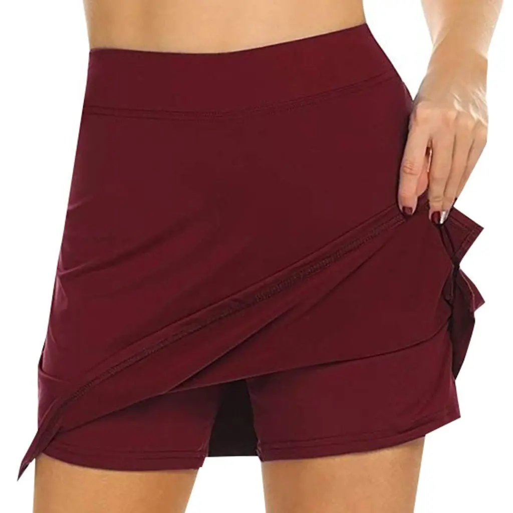 

Women's High Waist A-Line Skirt Solid Color Spring Summer New European American Style Casual Sports Skirt for Ladies