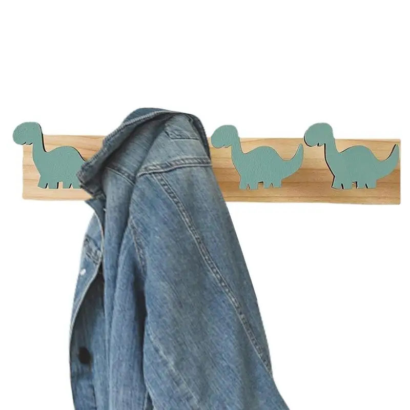 Dinosaur Coat Hook Wood Kids Dinosaur Wall Mounted Coat Hooks Dinosaur Coat Hooks Rack Door Hanger Decorative Dinosaur Wall Hook