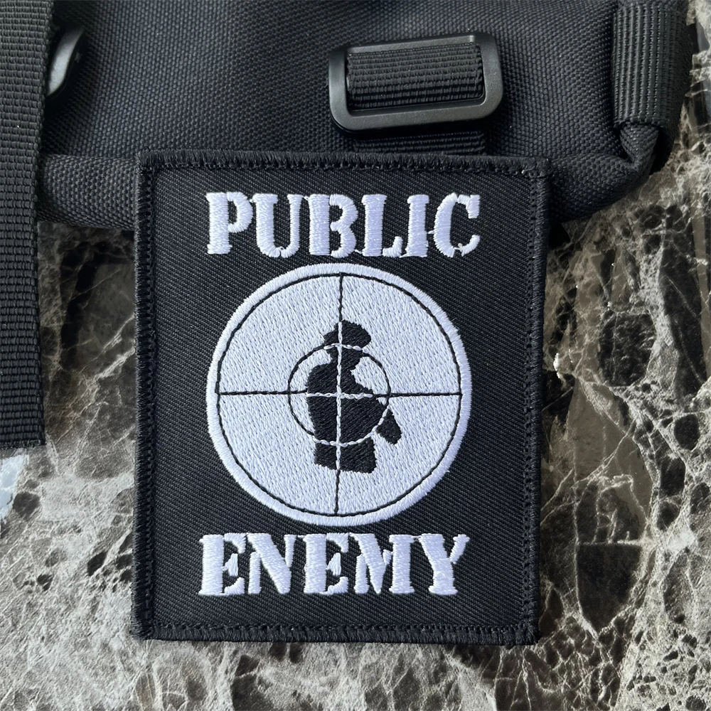 Public Enemy~Hip Hop-LA RapMorale Badge Patches Tactical Armband Military Army Hook&Loop Backpack Embroidery Stickers