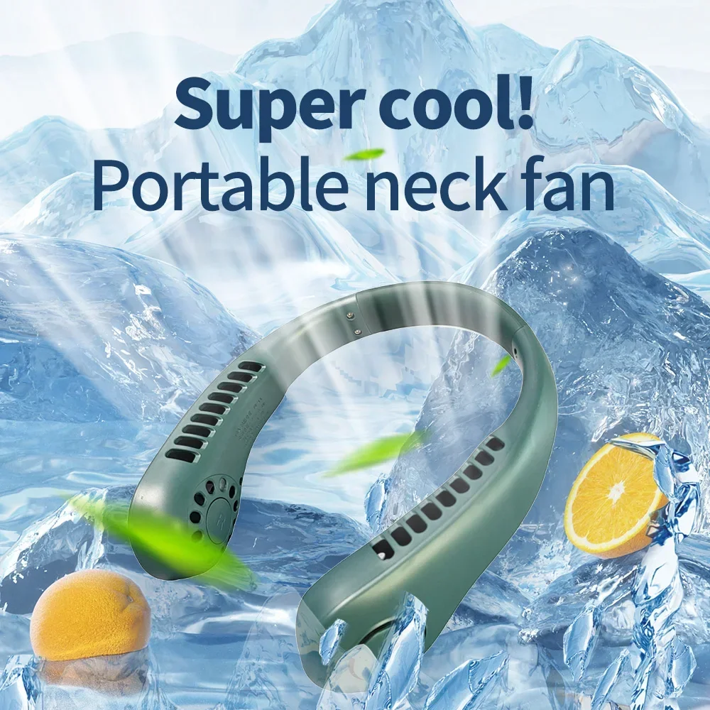 JKUOO Rechargeable Portable Neck Fan Bladeless Personal Hands-Free Cooling Solution for Outdoor Sports