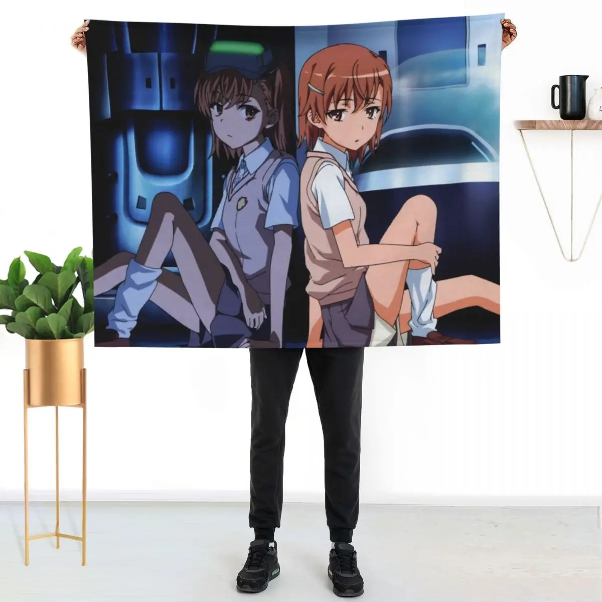 Toaru Series - Misaka Mikoto & Imouto Throw Blanket Cute Furrys blankets and throws Travel manga Warm Blankets