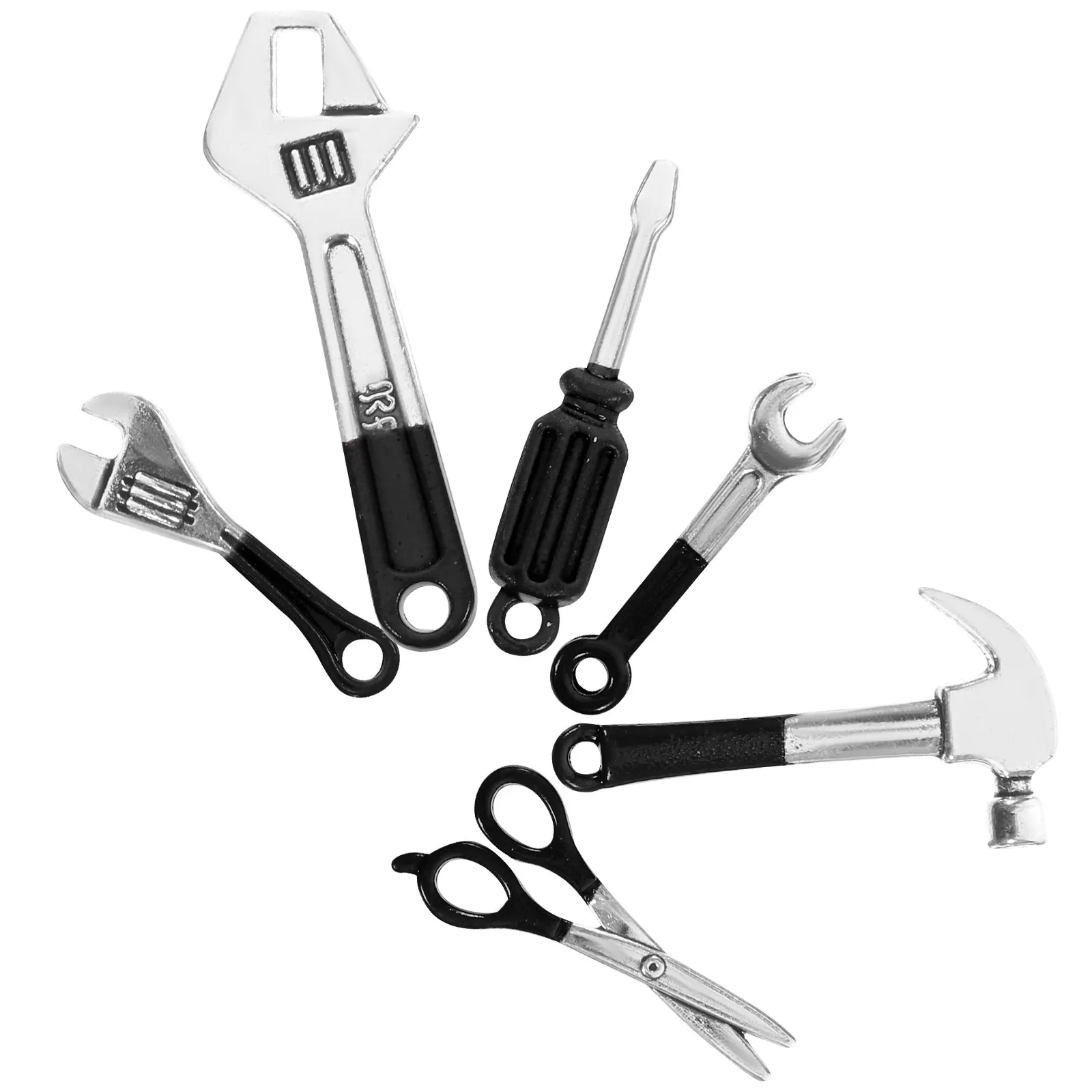 

6Pcs Mini Alloy Repair Tools Miniature House Accessories Lightweight Compact Portable Miniature Scene Maintenance Tool Set