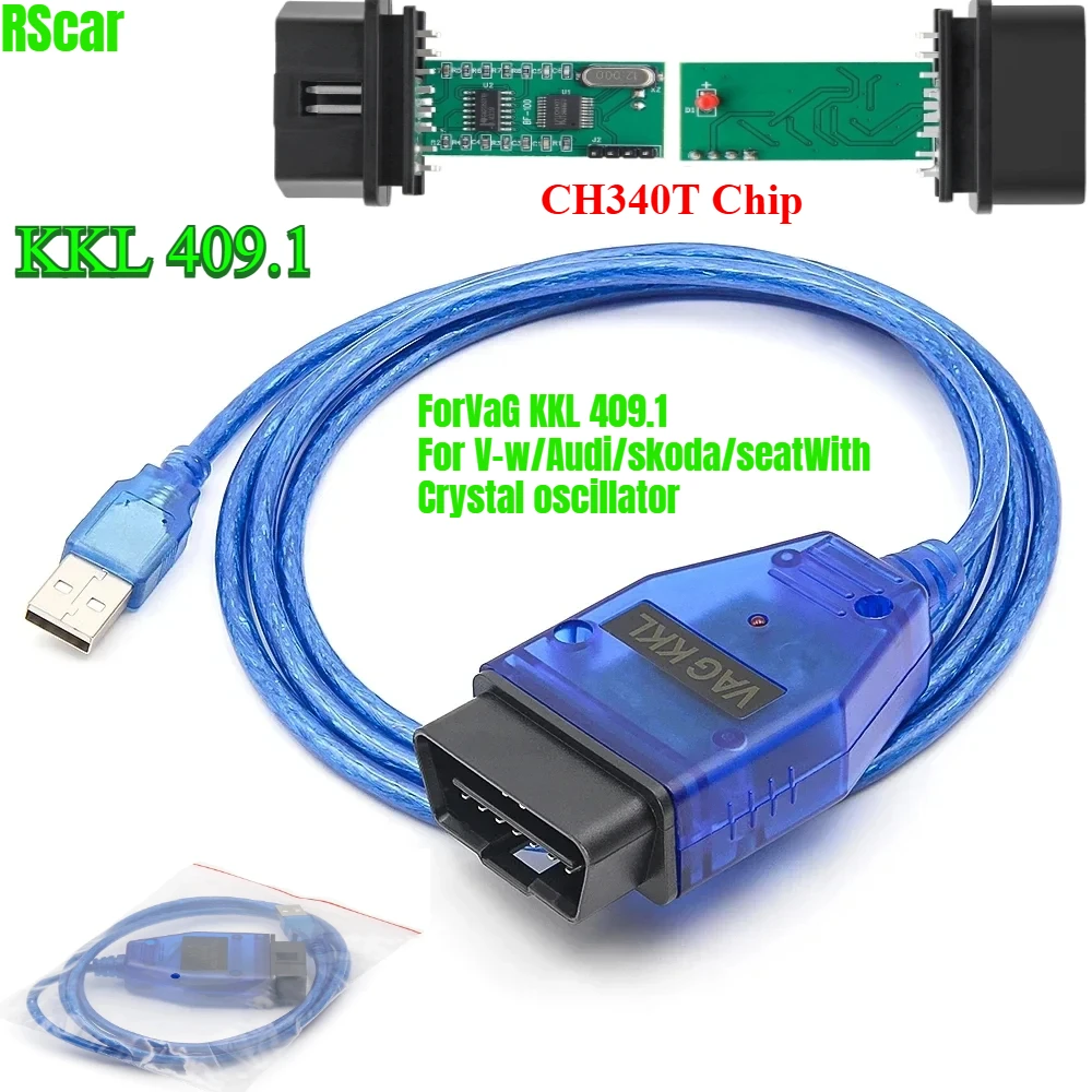 

НОВЫЙ For VaG KKL 409.1 с CH340T OBD2 OBD автомобильный диагностический интерфейсный кабель com 409 1 для V-w/Audi/Skoda/Seat автосканер инструменты