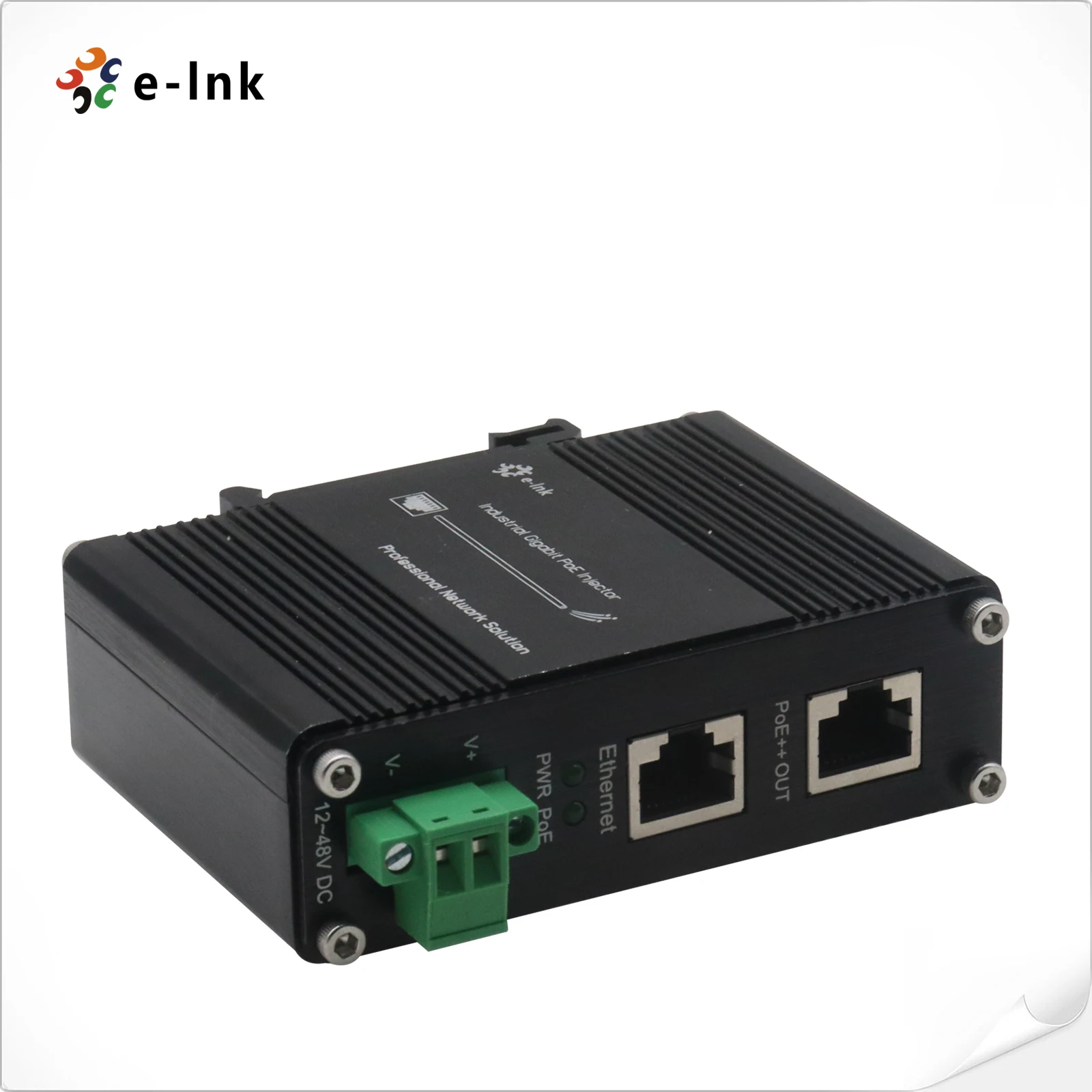 อินเจคเตอร์ PoE กิกะบิตอุตสาหกรรม 10/100/1000Mbps 12-48V DC 95W