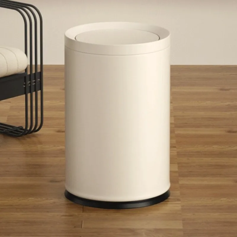 

Luxury Trash Can with Lid Metal Large Capacity Trash Bin Minimalist Built-in Wastebasket Home Bathroom Kitchen Cleaning Supplies