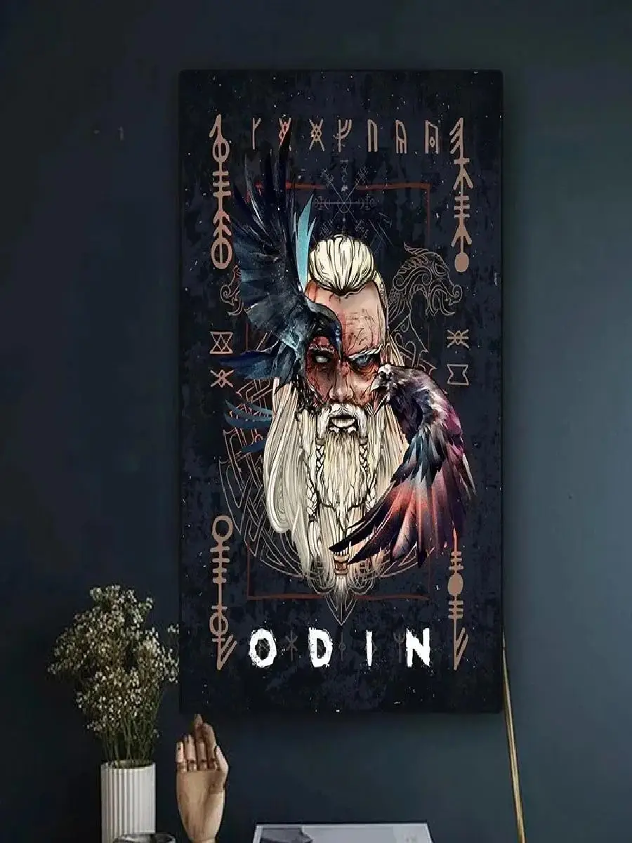 Norse Mythology Asgard God Fenrir Wolf Yggdrasil World Tree Valravn Poster Canvas Painting  Wall Decor Art for Home Living Room