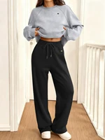 2026 Autumn and Winter Fashion Loose Set Round Neck Sportswear Women's Two-Piece Outfit Comfortable Fitness Jogging Fashion Suit 4