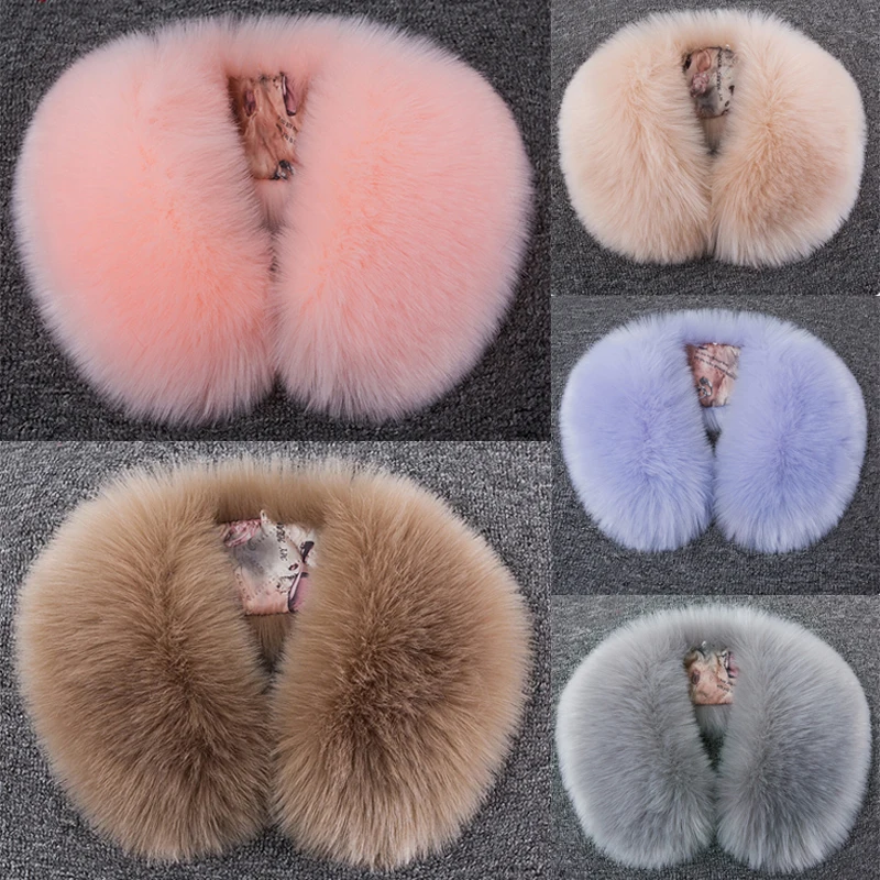 New Winter Faux Fur Scarf For Women Plush Fake Fur Collar Jacket Coat Hat Decor Shawl Soft Hood Fur Collars Ladies Bib Scarives