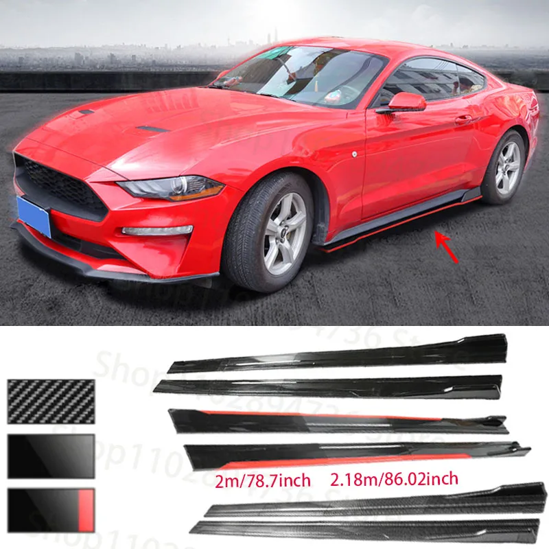 

Universal Side Skirts Extension 2.2M Rocker Panels Lip Splitters BMW ABS Car Accessories Car Styling For Civic Benz VW MUSTANG