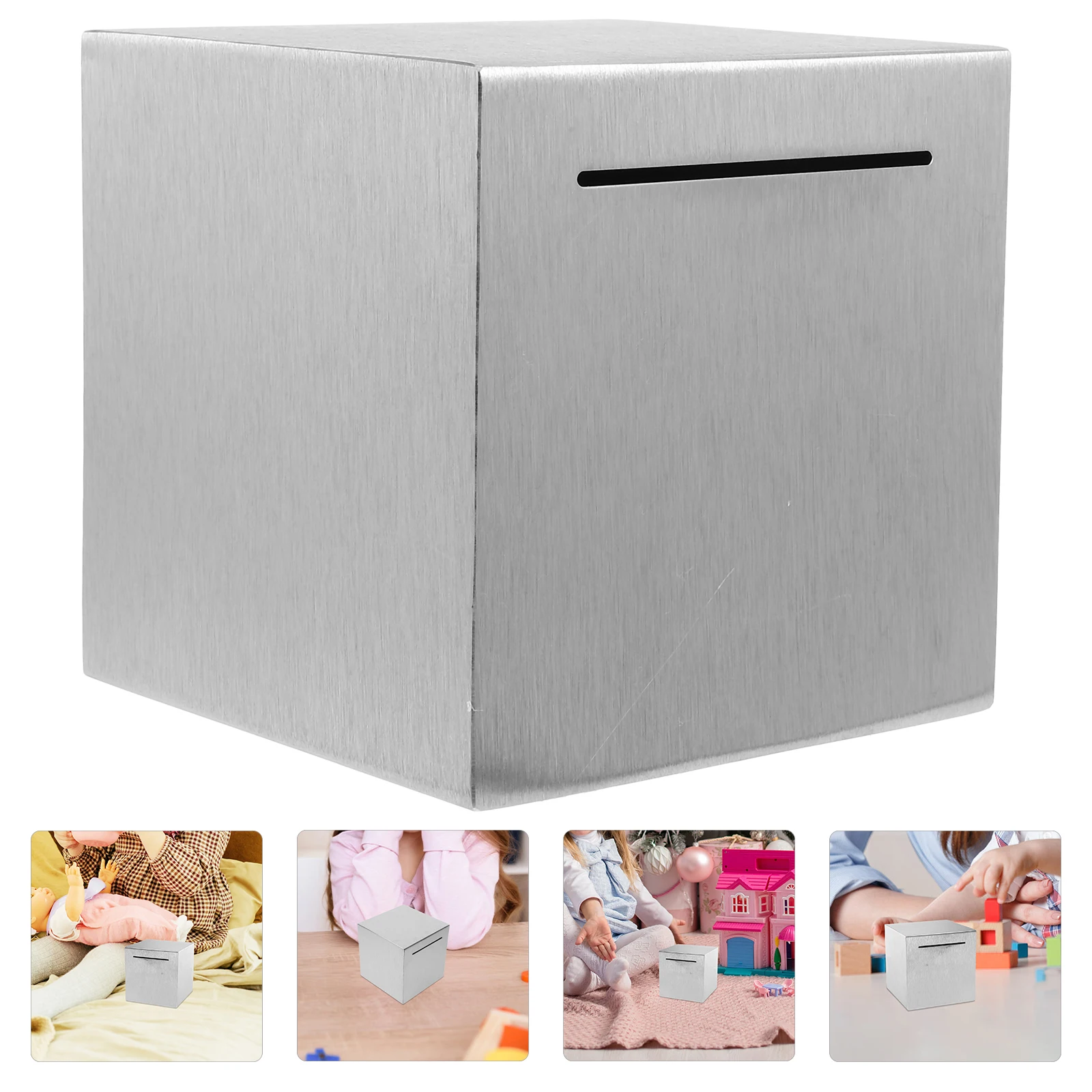 

12 Cm Stainless Steel Unbreakable Money Saving Box Metal Bank for Adults Secure Storage Safe Large Capacity Minimalist