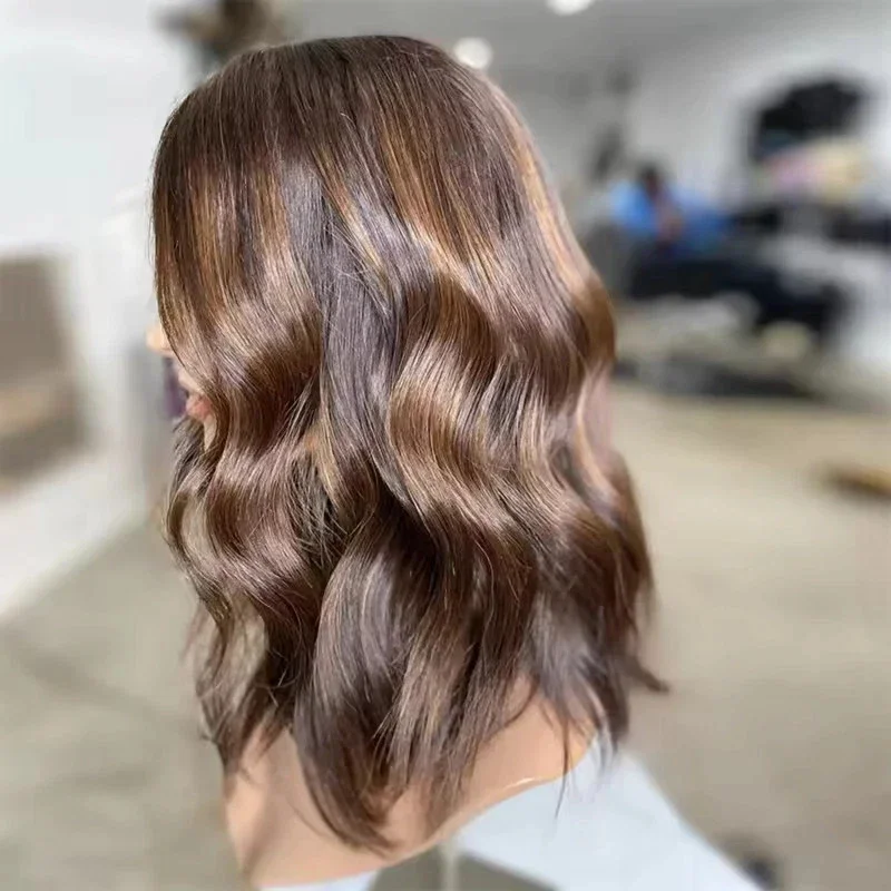 

Короткий парик-боб с естественными волнами, светлые пряди, 5x5, шелковая основа, еврейские человеческие волосы, с детским волоском, HD-кружево, европейские волосы, предварительно пророщенные, без клея