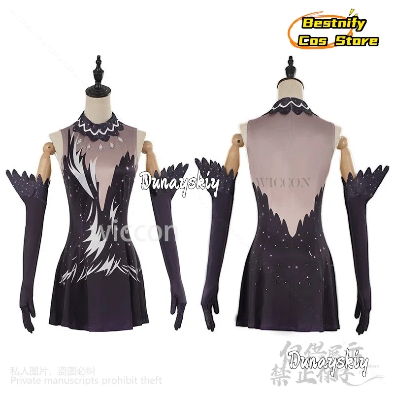 КосплейАниме Медиалист Косплей Камисаки Хикару Костюм Катание на коньках Платье Перчатки Танцевальная одежда Сексуальная каваи Джирай Каэй Парики Кус