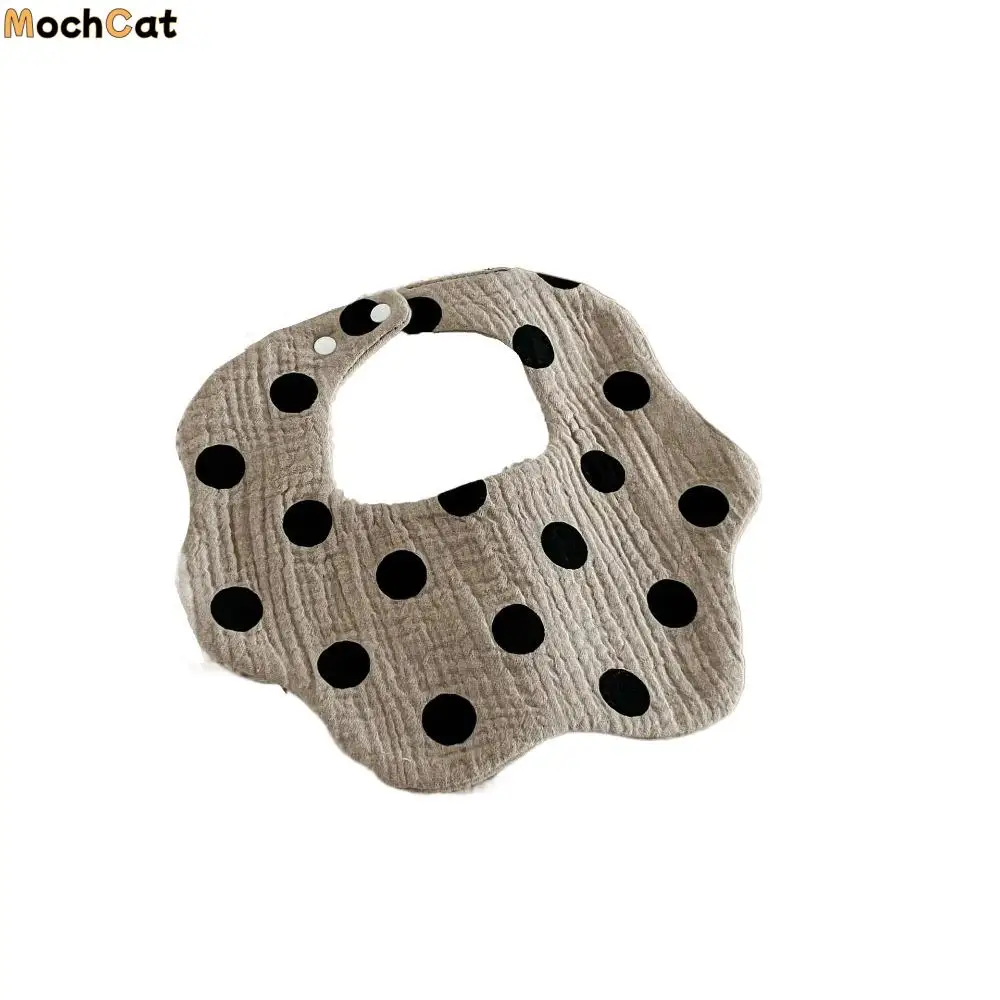

Cute Feeding Anti-vomiting Bibs Waterproof Cotton Yarn Baby Drooling Bibs Princess Round Neck Dotted Baby Cotton Bibs Infant