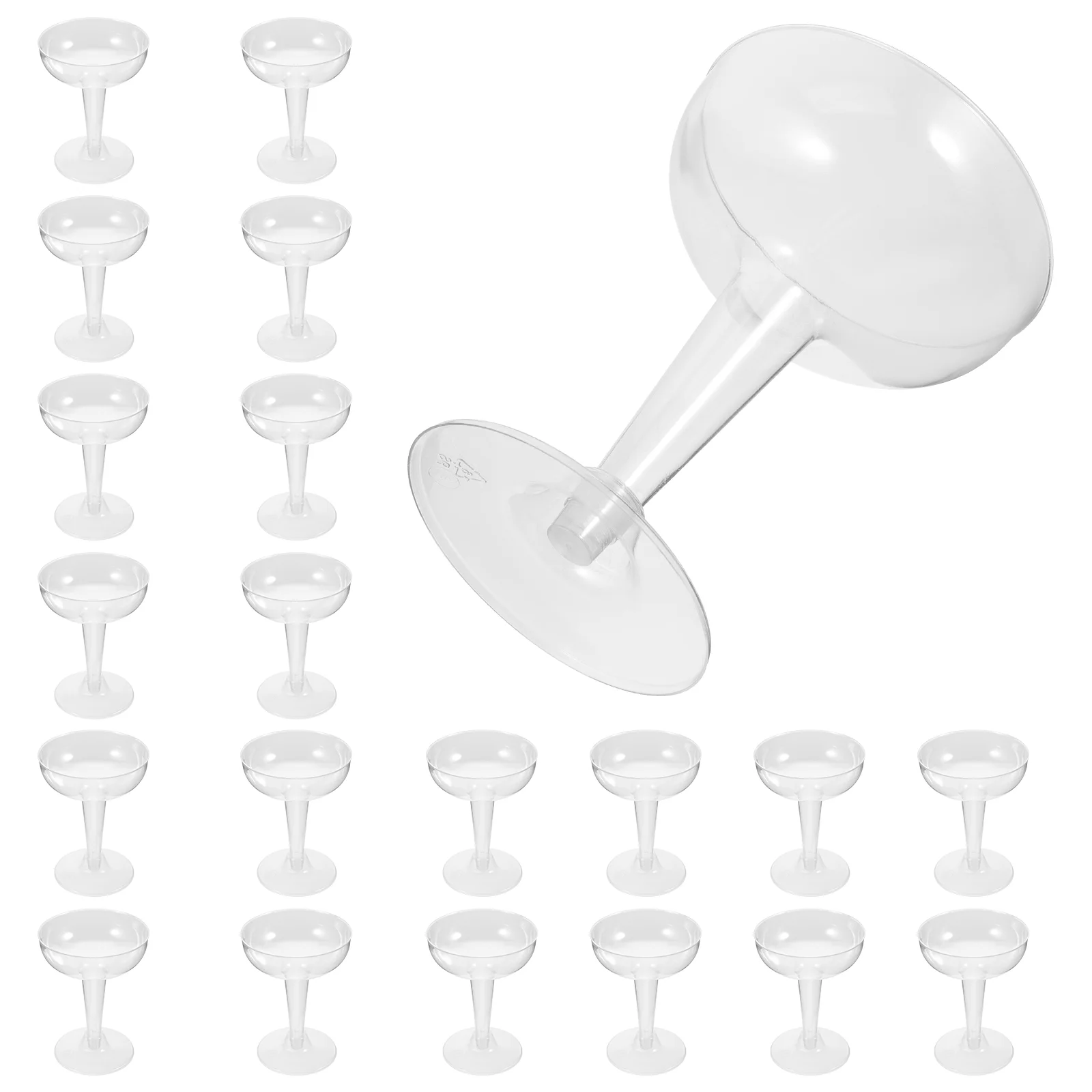 20-teilige Cocktailgläser aus Kunststoff und Glas, Getränkebecher, transparent, Einweg-Dessert, Großpackung, Einweg-Cocktails, Trinken