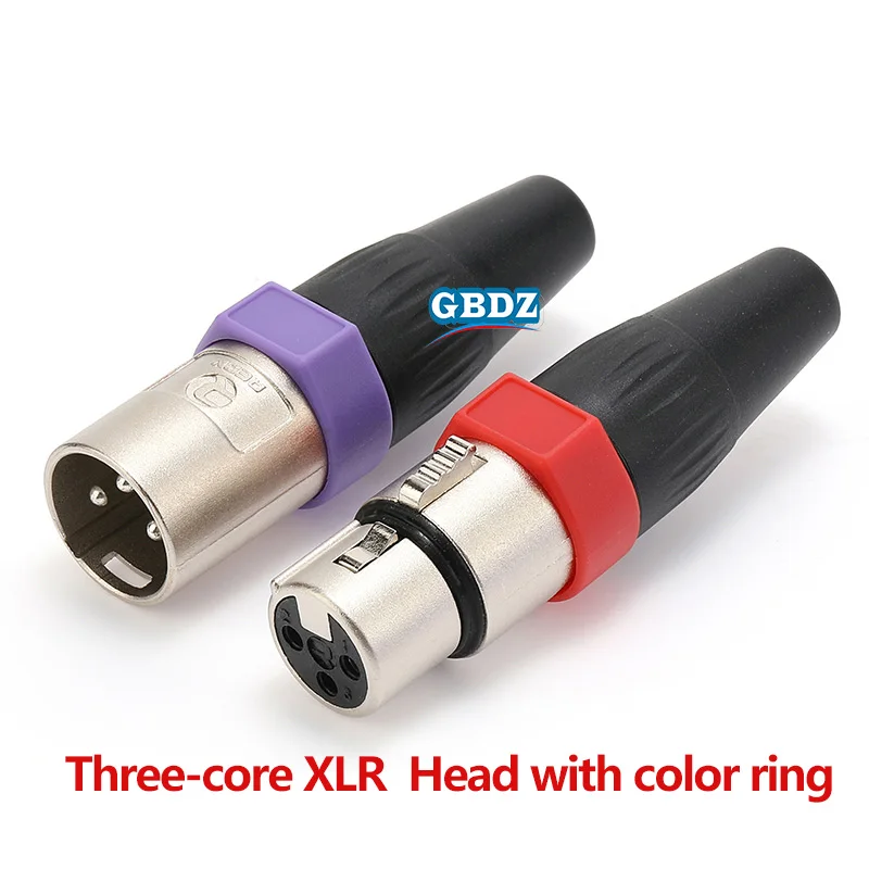 

3 Pin XLR Male Female Plug Connector with Color Ring Microphone Audio Cable Connector MIC Cable Terminal Balanced XLR Plug