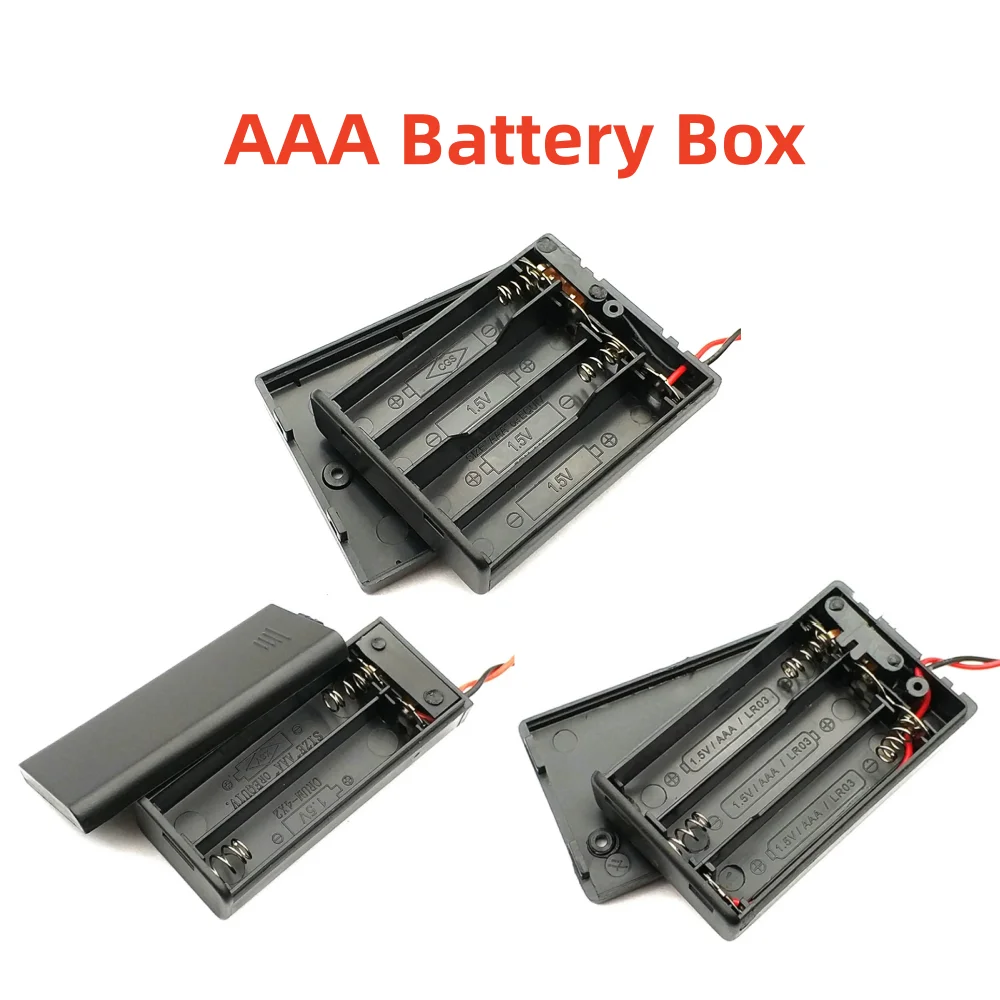 2X 3X 4X AAA 18650 Custodia Della Batteria Con Fili E Interruttore Coperchio DIY Contenitore Della Batteria On/Off 3.7V Storage Switch Holder