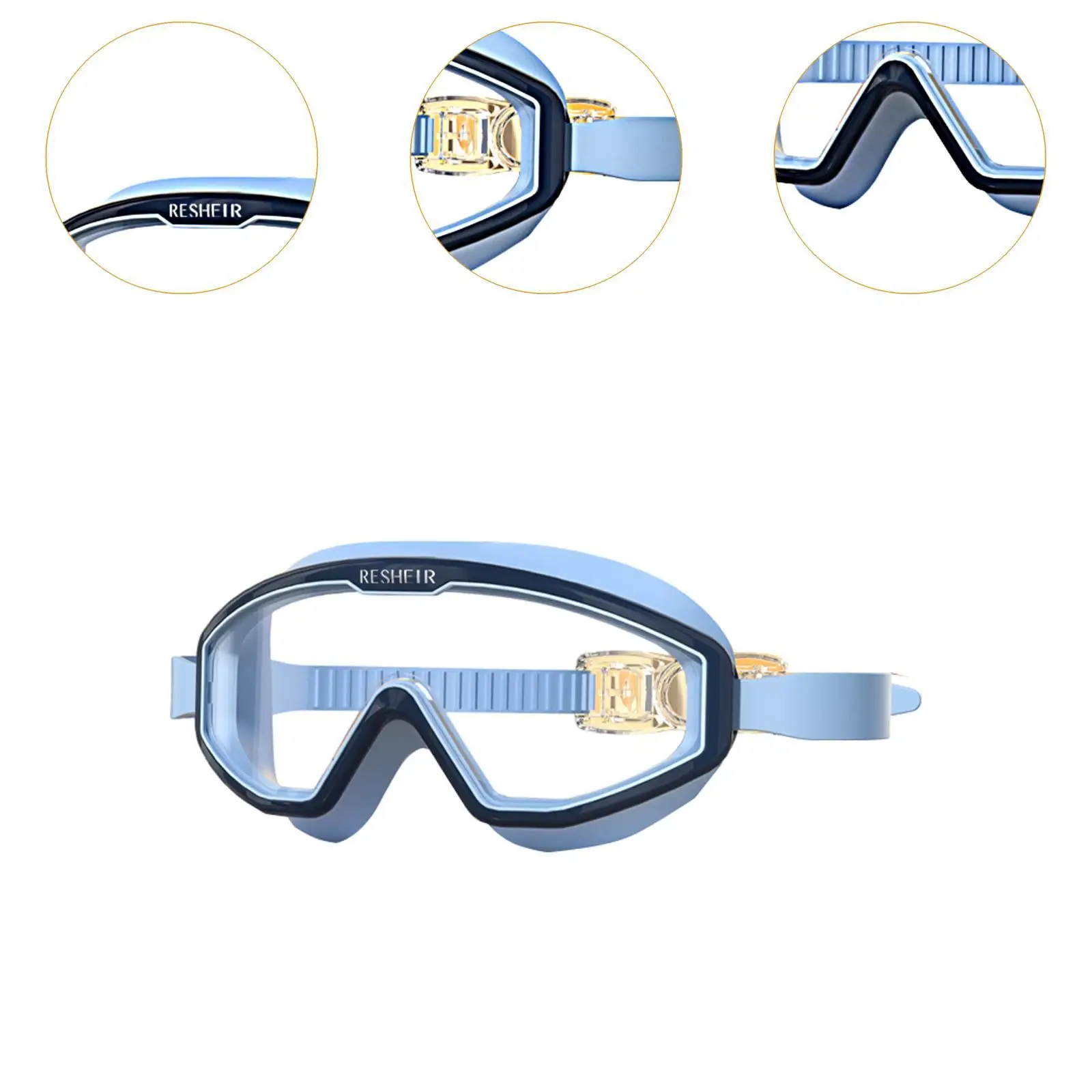 Kids Swim Goggles Wide Vision Eye Protection Professional Anti Fog Water Resistant Comfortable Swimming Glasses for Diving