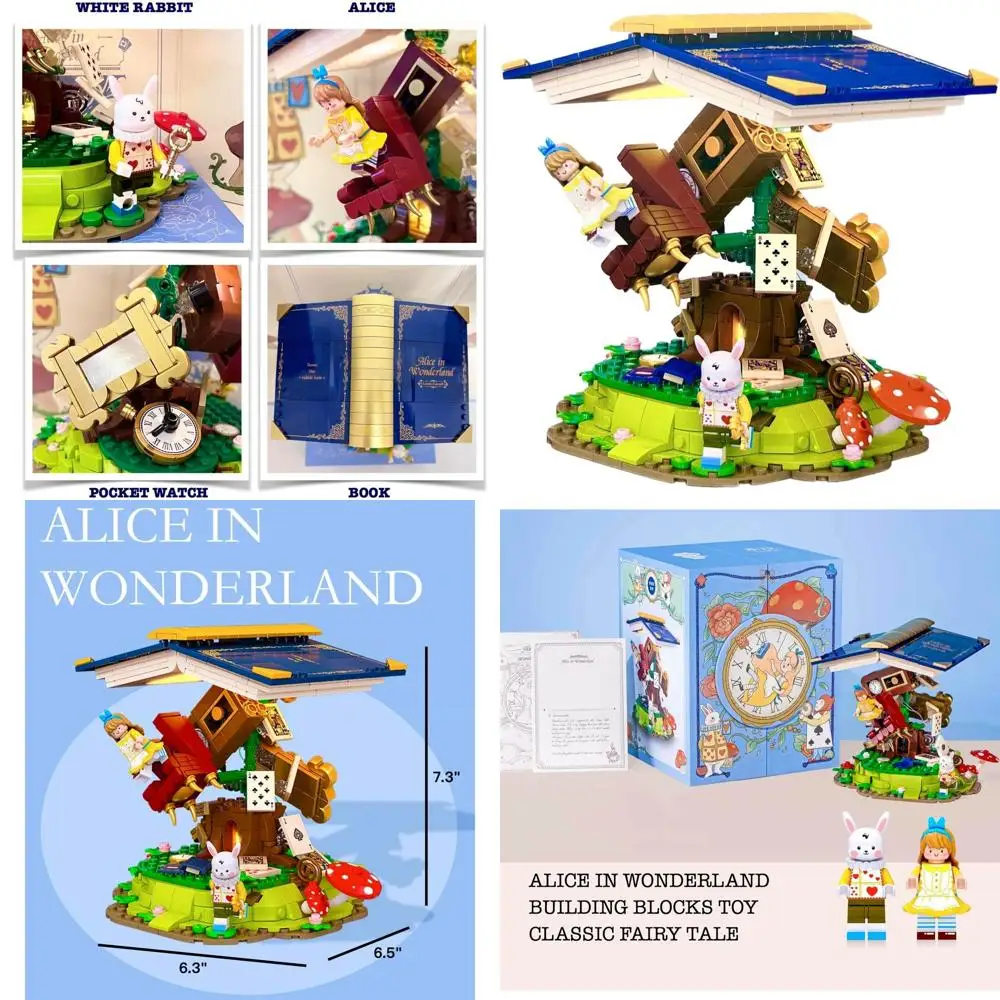 

Alice in Wonderland Themed Building Blocks, Home Decor & Gift for All Ages, Collector's Edition