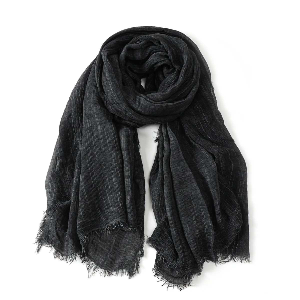 Herfst Winter Mode Mannen Sjaals Katoen Linnen Gestreepte mannen Warme Halsdoek Korte Kwastje Sjaal Mannelijke Accessoires Bufandas