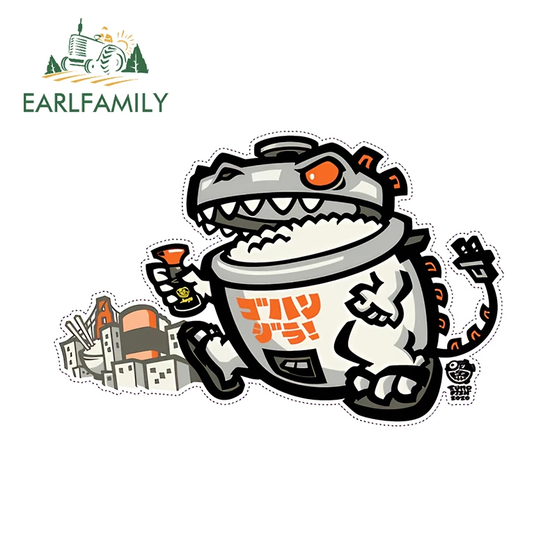 EARLFAMILY 13cm x 8.6cm Gohan Zilla Chibi Decal Robot Monster Funny Car Stickers Scratch Proof Windows Amusing Graphics