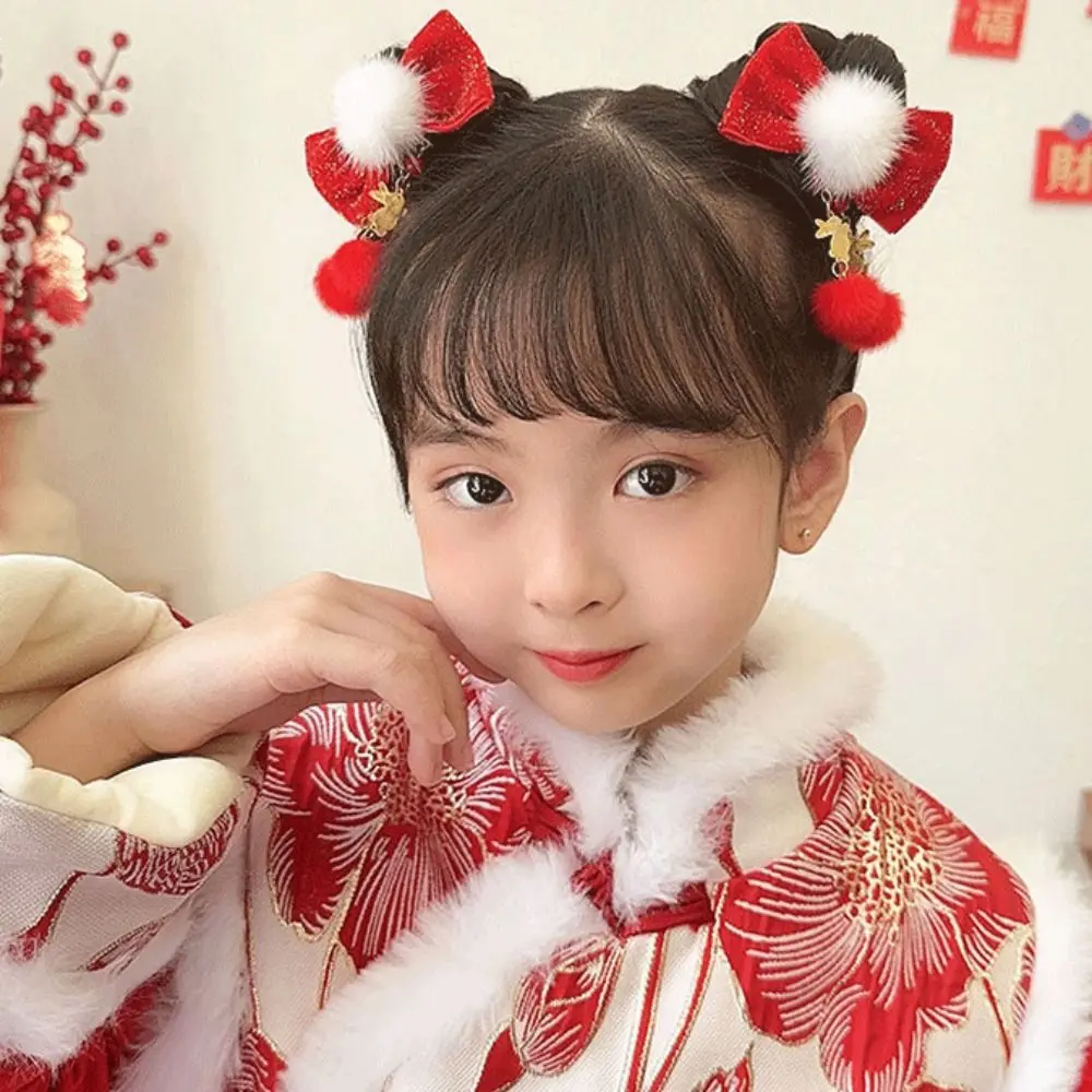 Hair Accessories Children New Year Hairpin Chinese Style Hanfu Headdress New Year Barrettes Princess Ancient Style