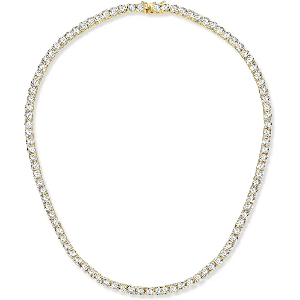 

4.0mm CZ Tennis Bracelet, 18K Gold-Plated, 16-24 Inch Adjustable Length