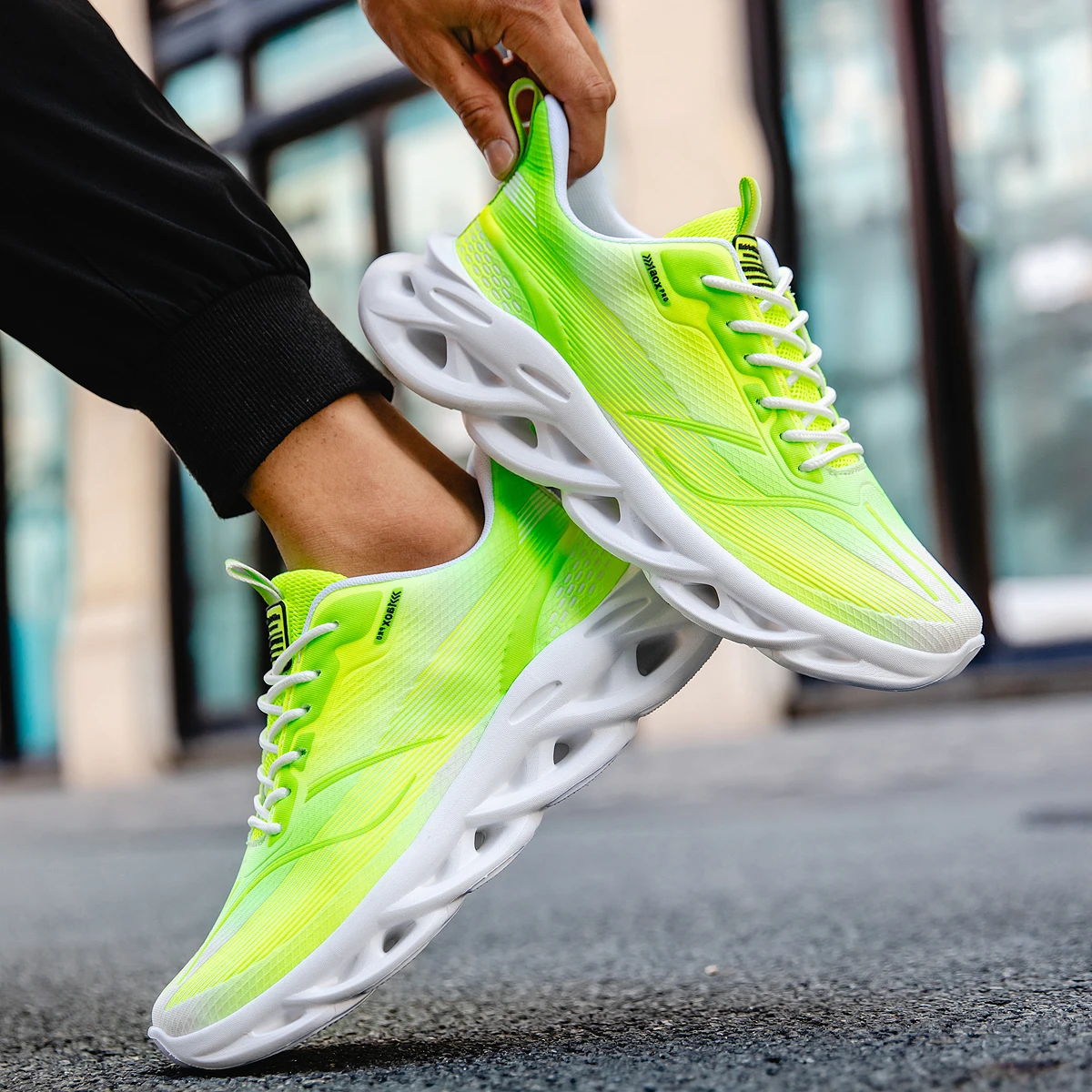 YRZL Mens Sports Shoes Non Slip Comfortable Casual Sneakers Breathable Mesh Running Shoes Lightweight Walking Man Shoes