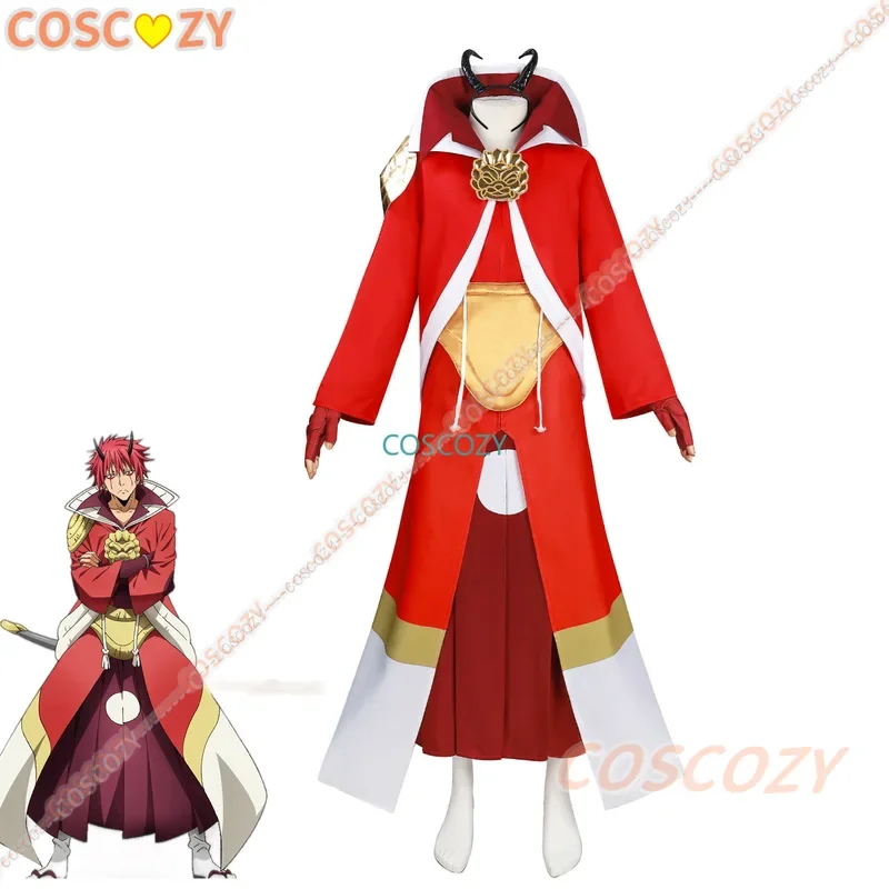 Anime That Time I Got Reincarnated as a Slime Benimaru Cosplay Costume Wig Halloween Red Uniform Full Set Cosplay Costume