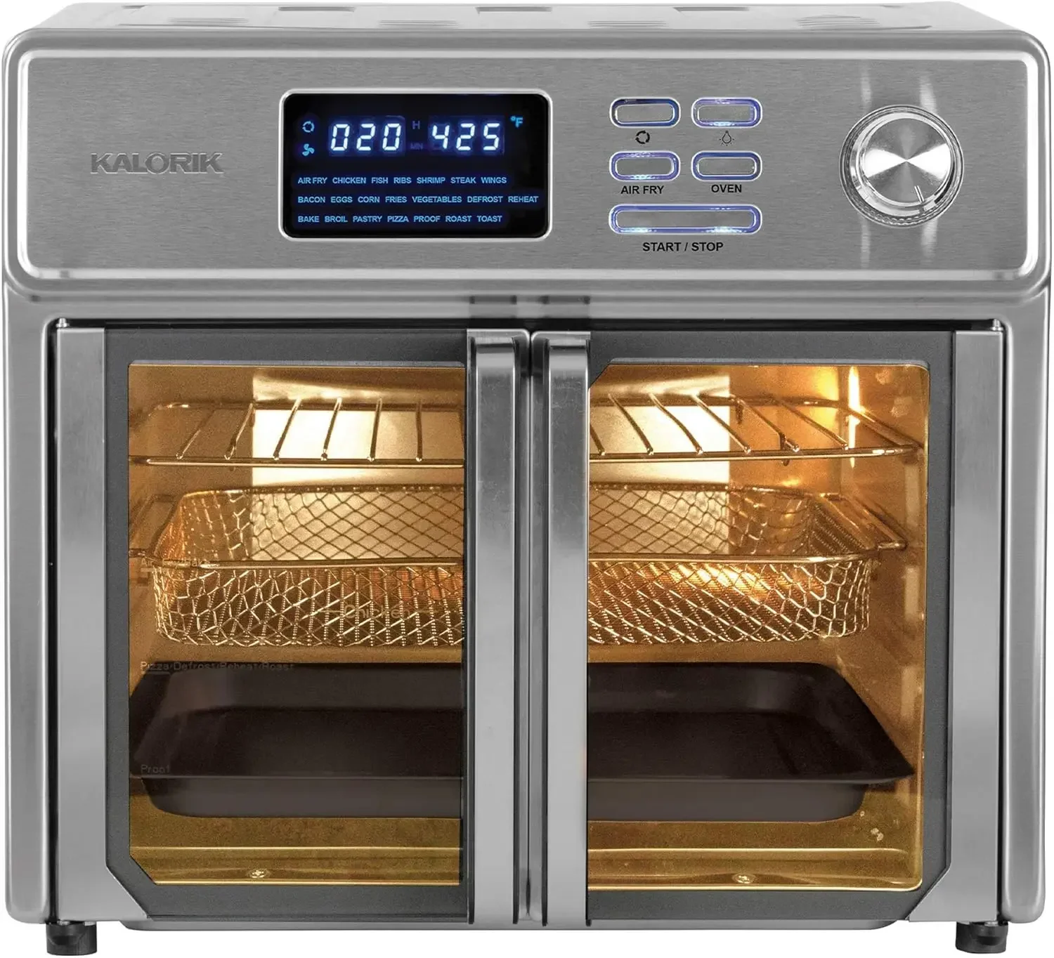 26 QT Digital Maxx Air Fryer Oven with 7 Accessories, Roaster, Broiler, Rotisserie, Dehydrator, Oven, Toaster, Pizza Oven