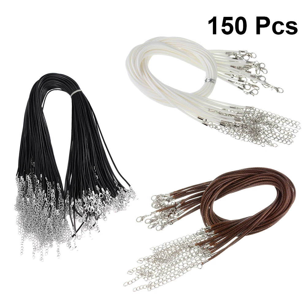 

150pcs 1.5Mm Wax Rope Necklace Pendants Waterproof Adjustable Jewelry Accessory Chain Sling Pendant For Gift Birthday
