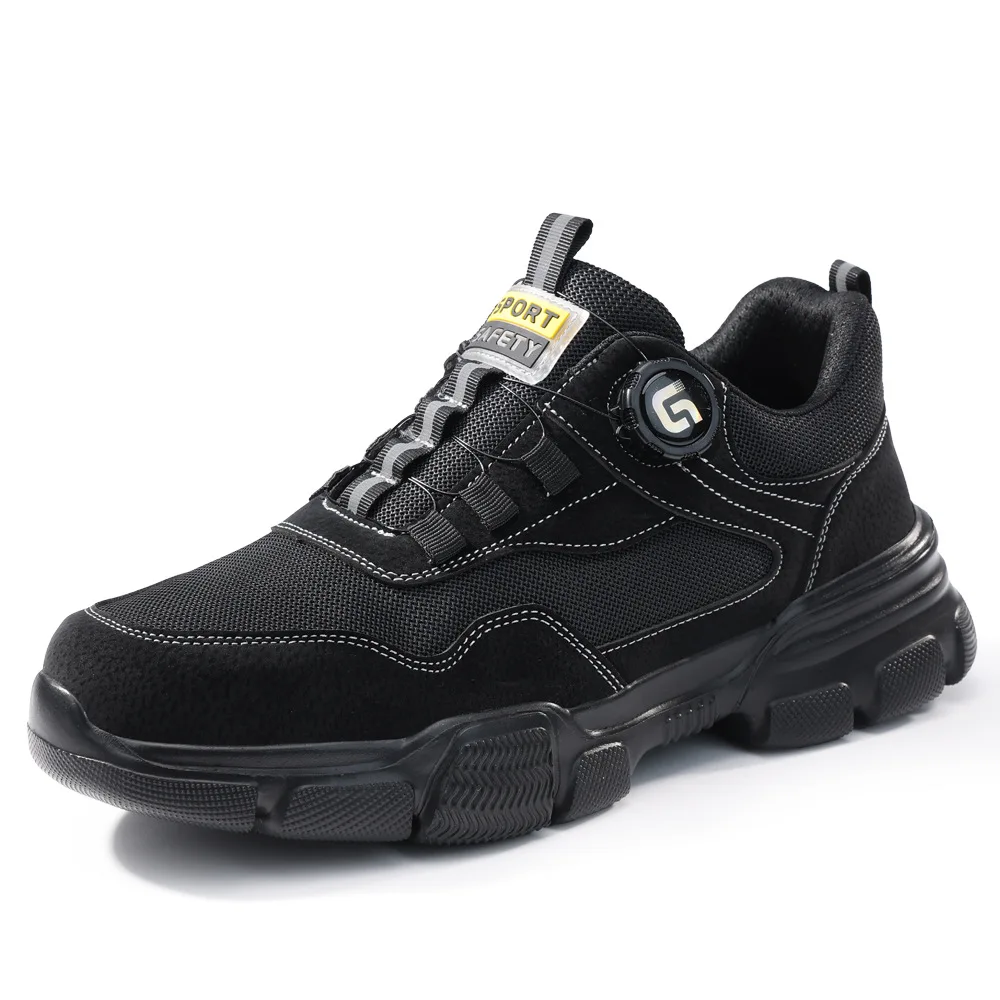 Summer men Safety Shoes breathable Work Sneakers Steel Toe shoes Rotating button Indestructible shoes Light Protection Shoes