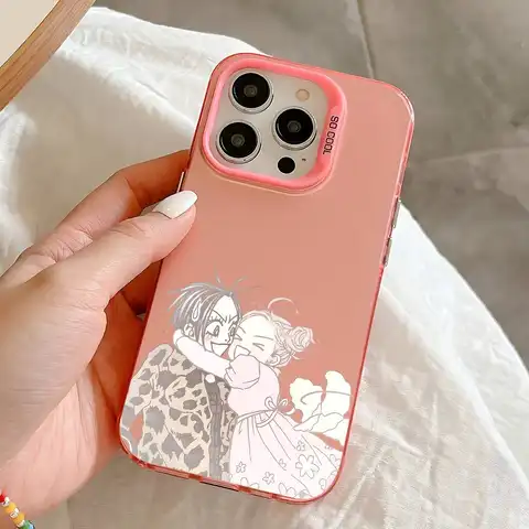 N-Nana och H-Hachi mobilskal för iPhone 17, 16, 15, 14, 13, 12, 11, Pro, Max, Plus, Mini, Air, SE4 rosa matt hård stötfångare 8 best sales Nana-fallet - №6