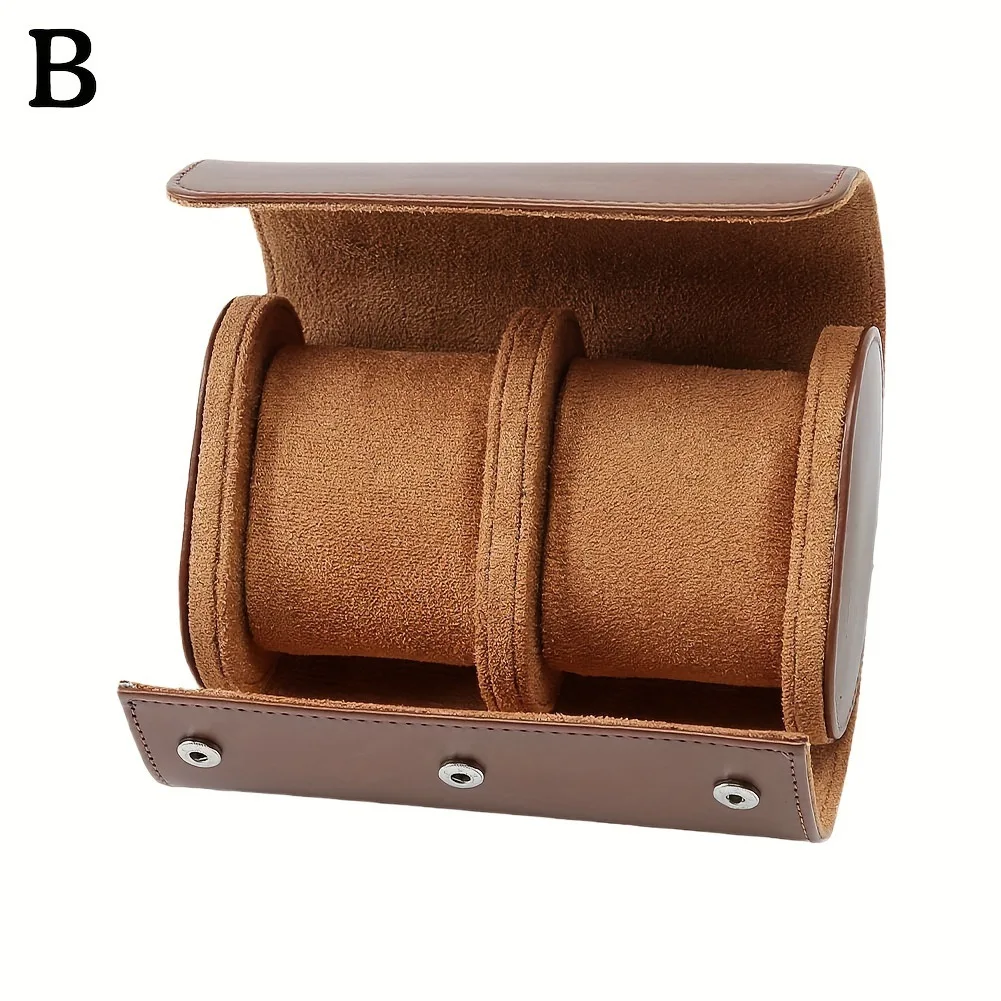 Кожаный дорожный футляр для часов, ящик для хранения в рулонах, органайзер для мужчин и женщин, держащий для часов, дисплей, 1 слот, коричневый