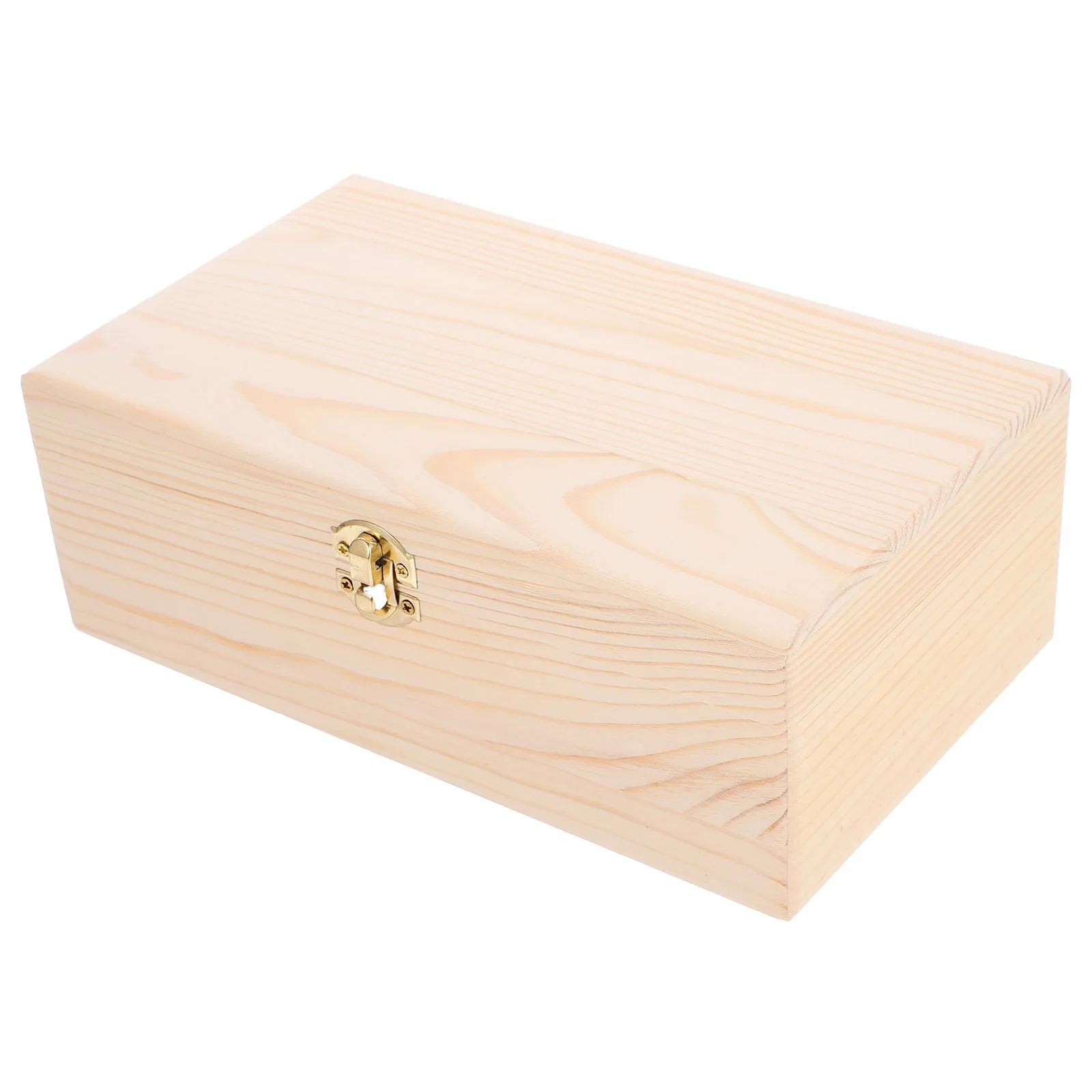 

Wooden Pine Jewelry Organizer Box Compact Storage Case with Lid Bedroom Desktop Trinket Holder Jewelry Watch Glasses Treasure