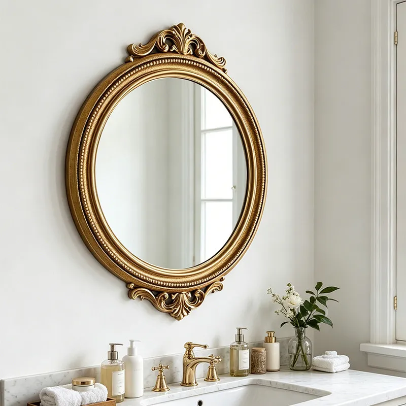 Circle Vintage Mirror Funky Aesthetic Girls Modern Decoration Mirror Dressing Table Vanity Spiegel Wand Living Room Decorations