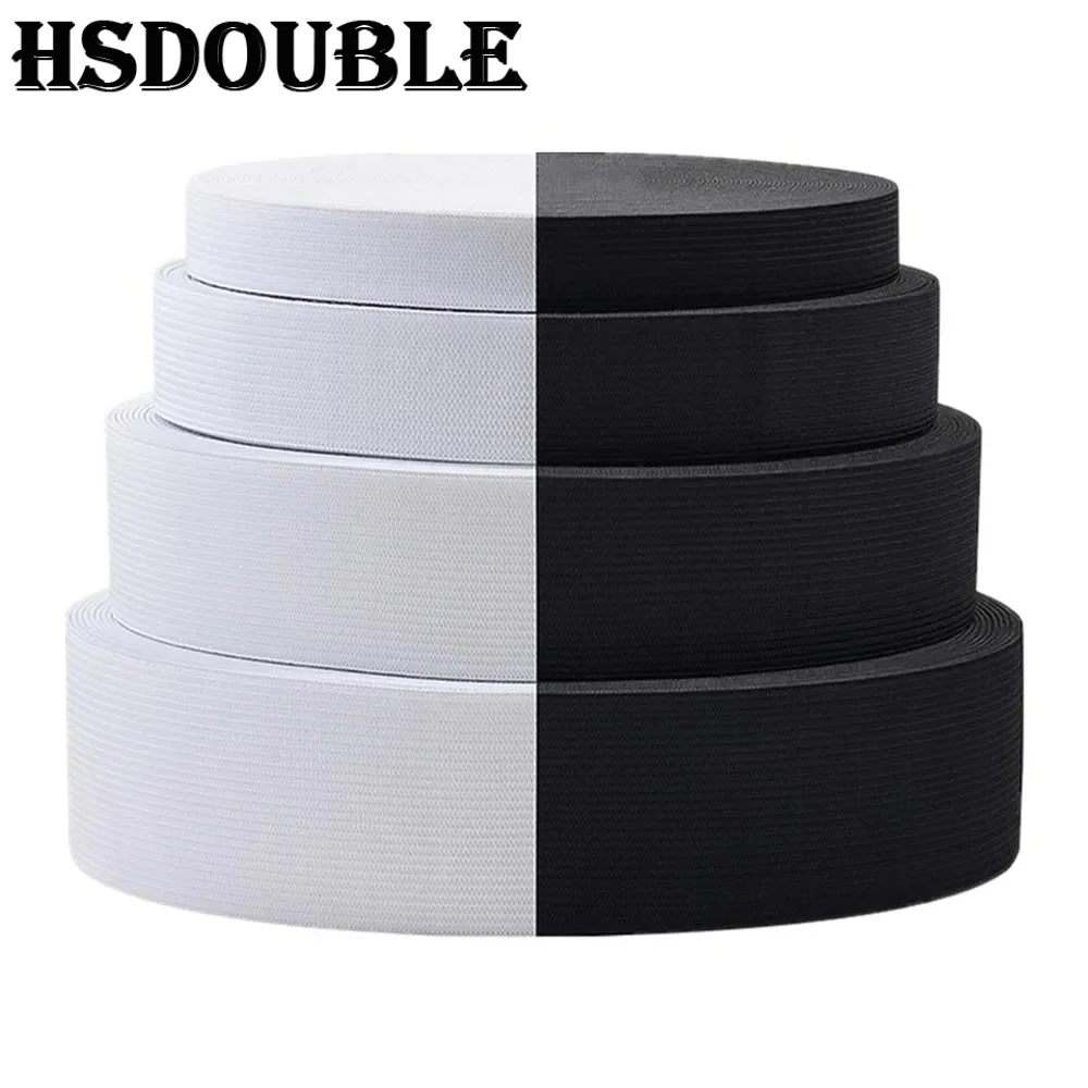 4-8Meter 10mm/12mm/15mm/20mm/25mm/30mm/38mm/50mm White Black Nylon High Elastic Bands Garment Trousers Sewing Accessories