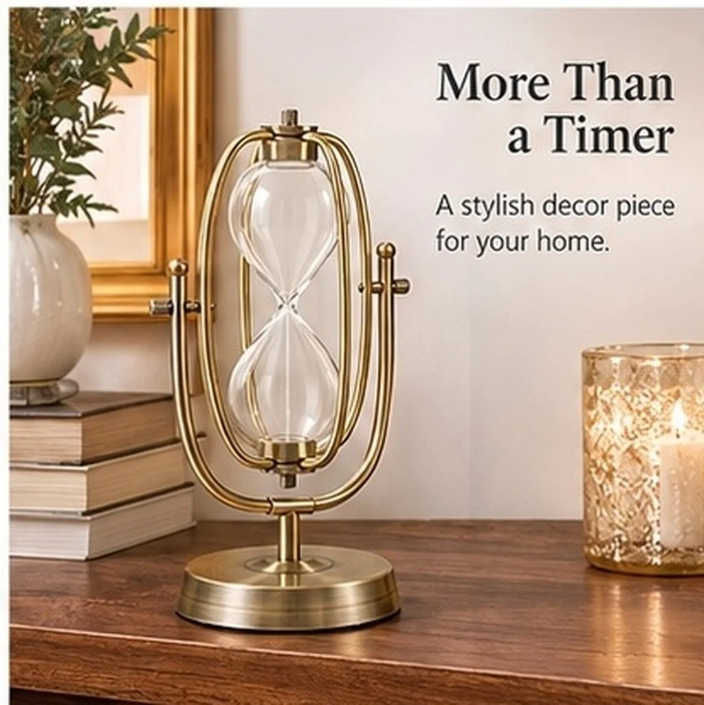 Empty Hourglass Fillable Metal Frame Sand Timer 360° Rotation Diy Unity Sand Hourglass For Wedding Hourglass Desk Decor