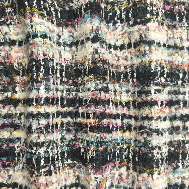 

Colorful Lattice Yarn-Dyed Braided Tweed Fabric For Women's Jacket Dress Suit Coat DIY Cloth Sewing Material