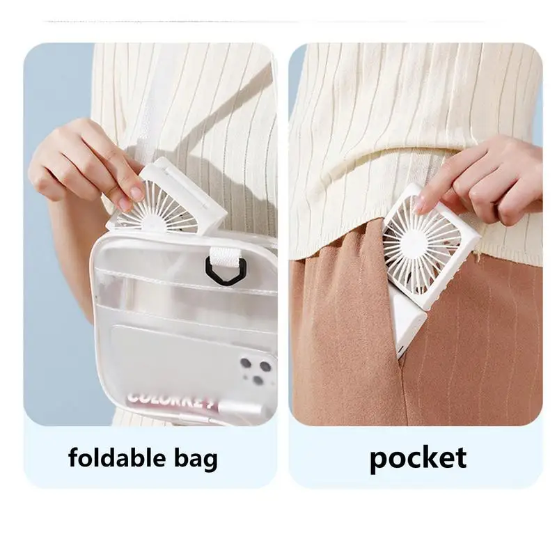 Handheld Mini Fan 1500mAh Portable USB Rechargeable Small Pocket Fan 180 Degree Fold And 3rd Speed Handheld Fan For Working