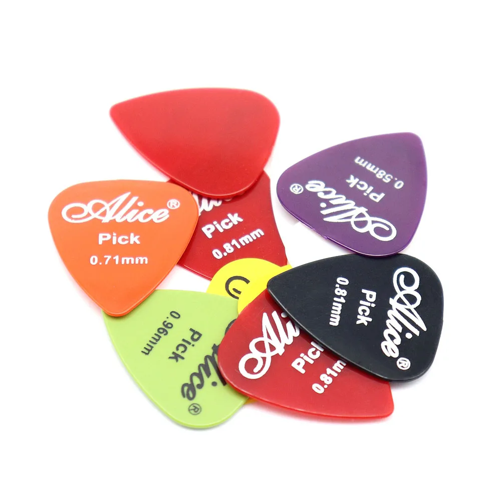 50/100pcs Alice Electric Guitar Picks Mediator Thickness 0.58/0.71/0.81/0.96/1.20/1.50mm Guitar Accessories - Color Random