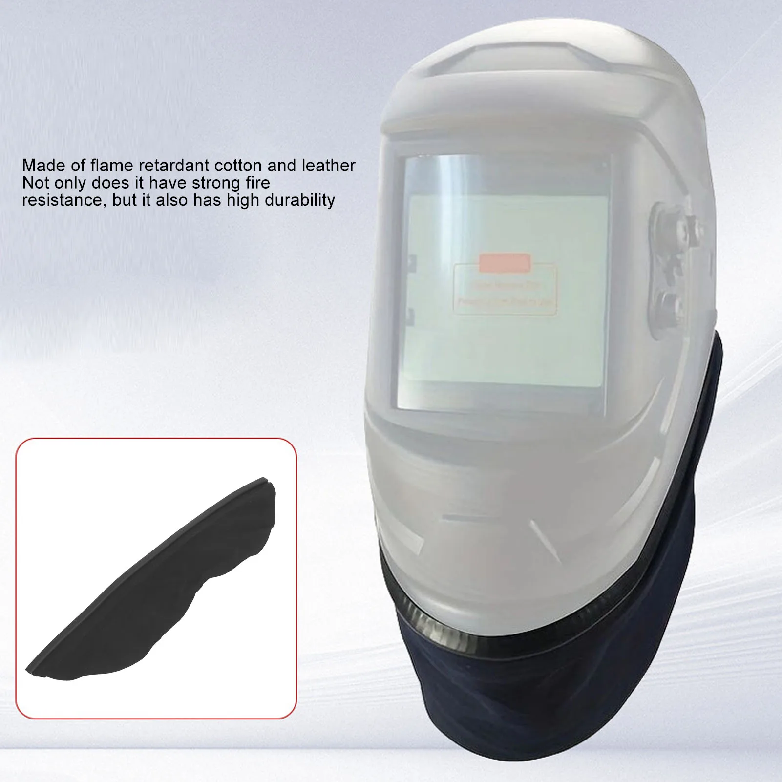 Helmet Bib Welding Bib Welding Helmet Bib Leather Cotton Flame Retardant Heat Resistant Wrap Around Helmet Bib for Most Helmets