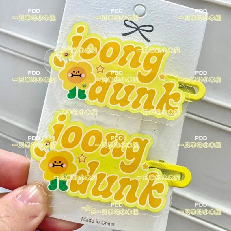 GMMTV Joongdunk-horquilla para Cosplay, pasadores acrílicos de dibujos animados, pinza para el pelo con letras dulces, accesorios para el cabello de Carnaval