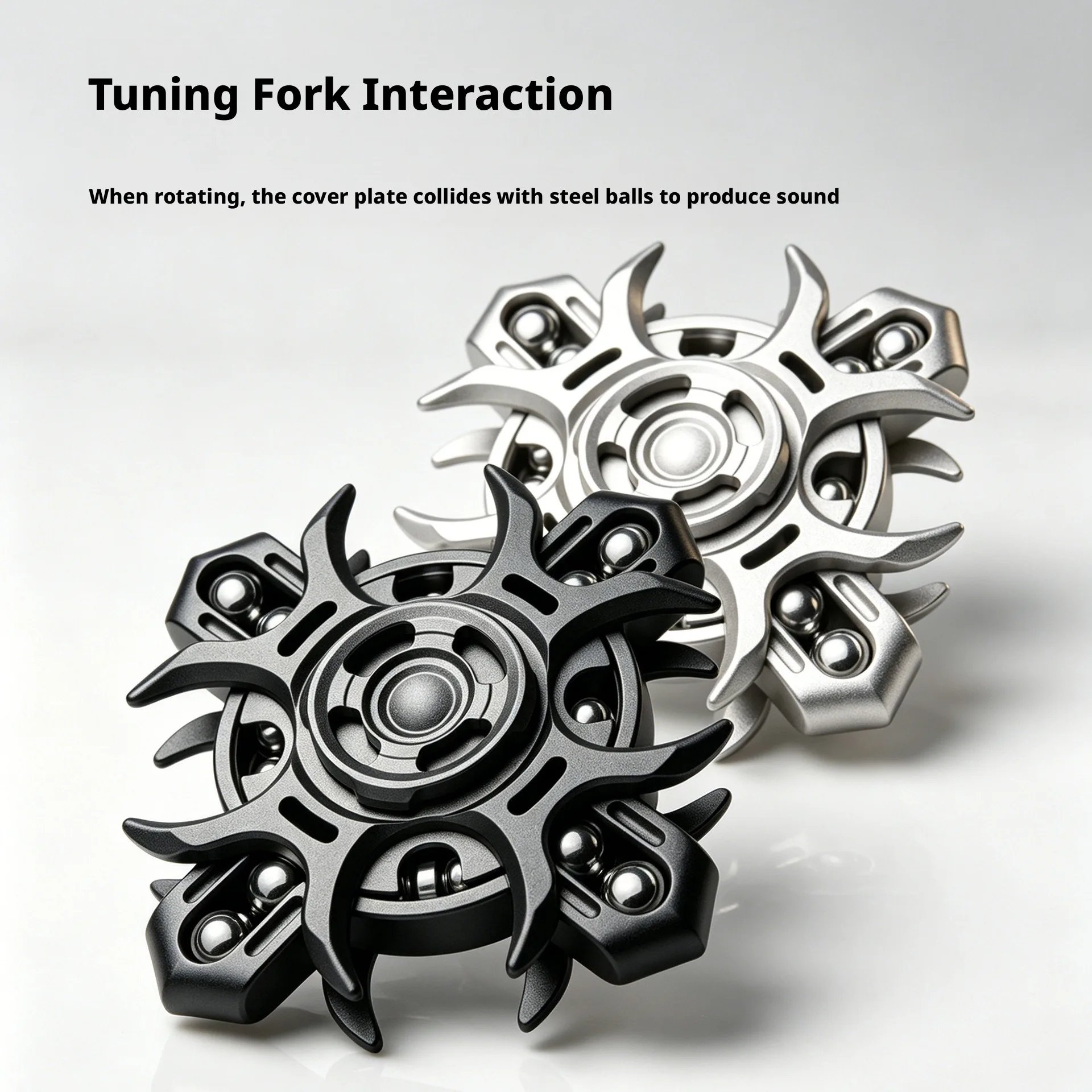 Tuning Fork EDC Metal Fidget Spinner Linked Rotating Hand Toy Portable Stress Relief Toy for Adults