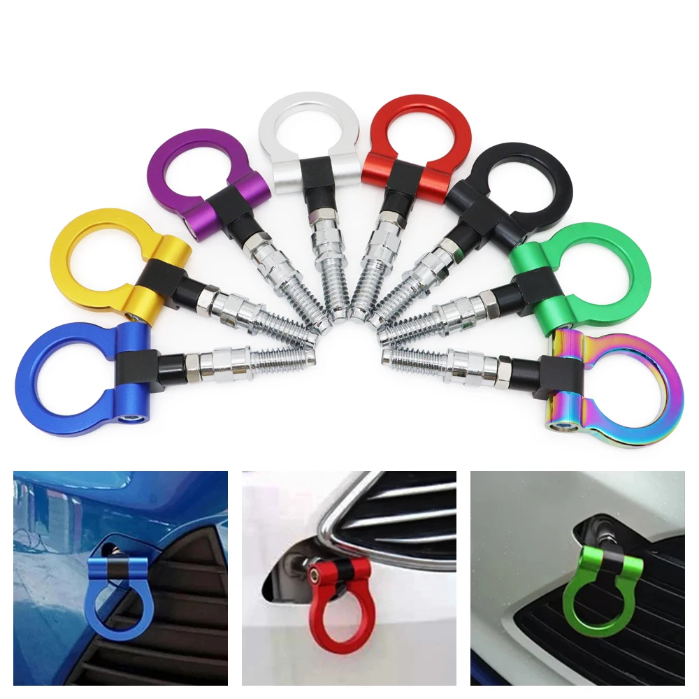 Universal Racing Trailer Hooks Vehicle Towing Hook for European Car Auto Trailer Ring Bule Red Gold  Black Silver Green Purple