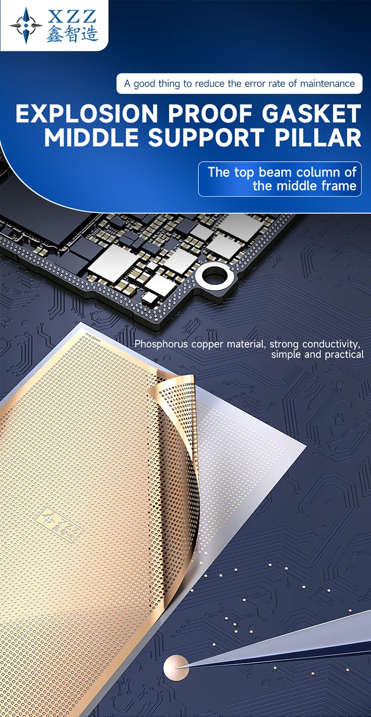 

Прокладка XZZ для среднего слоя, взрывозащищенная, 0,08 мм/0,1 мм, для пайки, инструмент для ремонта телефонов