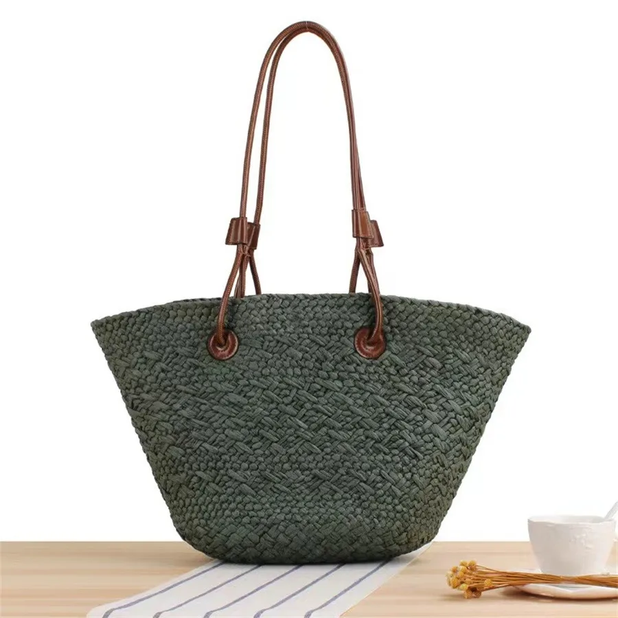 Large Capacity Straw Bag Women Luxury Designer Wicker Handbag High Quality Brand Beach Bag 2024 Fashion Trend Tote Bags