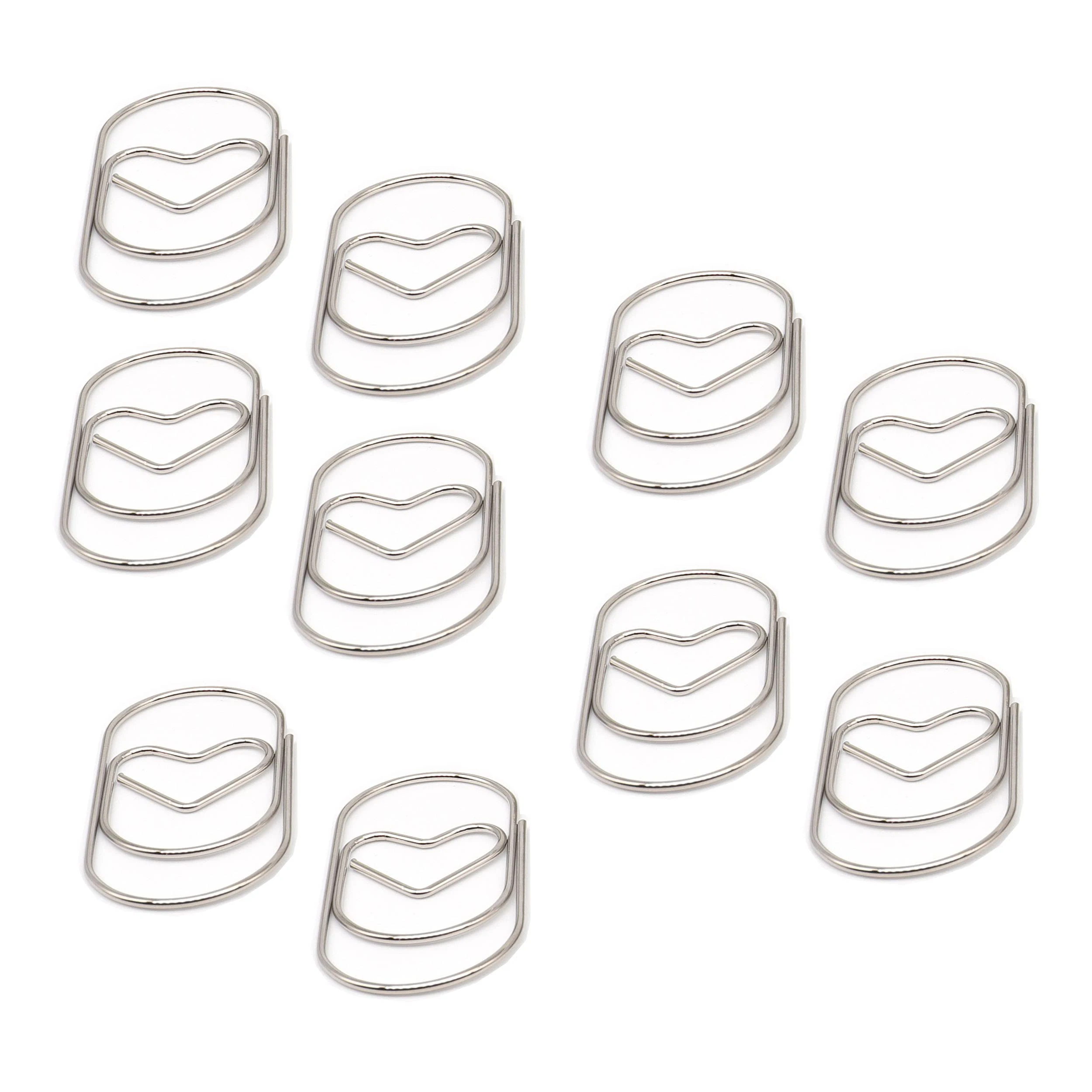 10 шт., зажимы для бумаги, в форме сердца