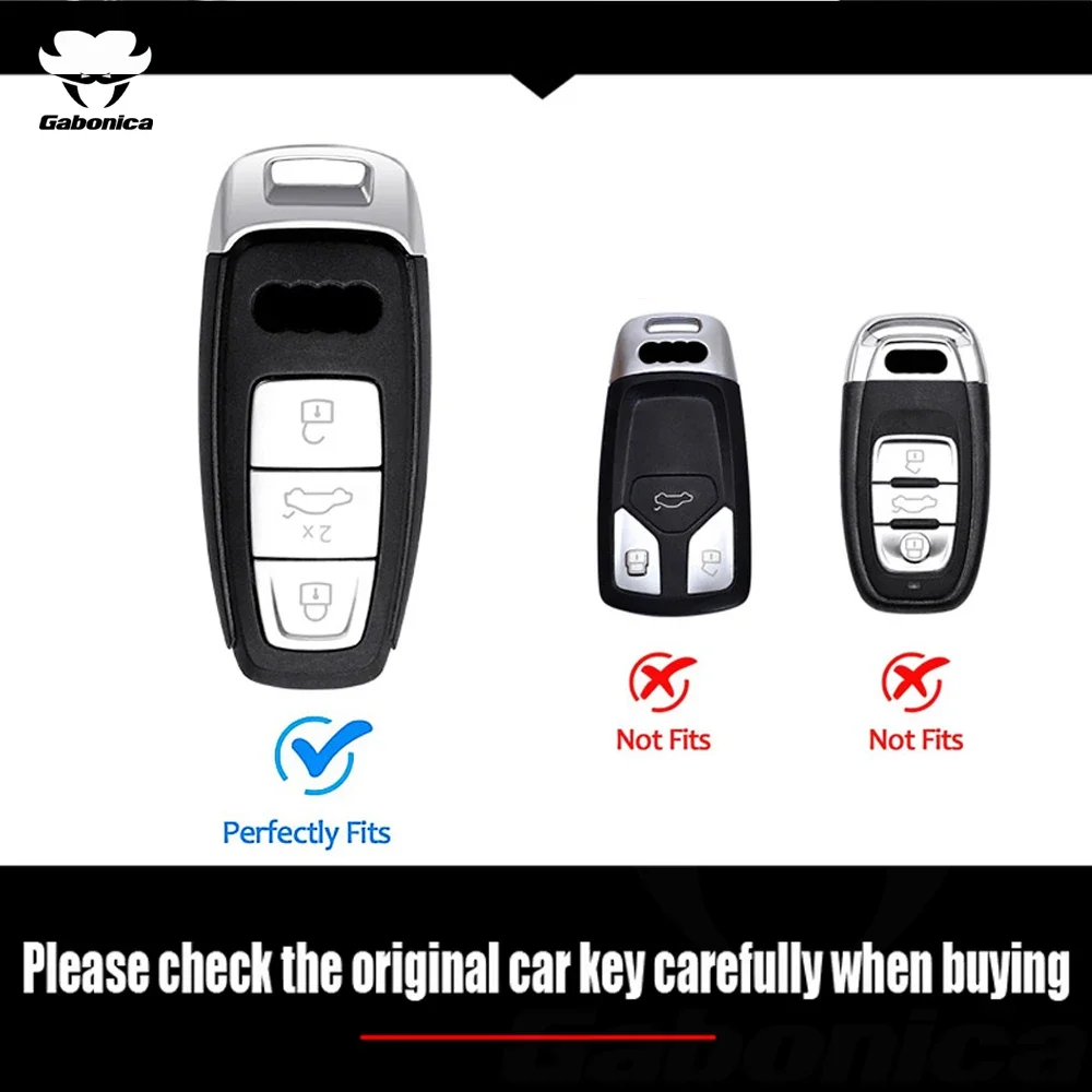 New Zinc Alloy Car Key Case Bag For Audi Sport Racing A6 A3 A7 A8L D5 C8 Q4 E-tron Q7 Q8 S6 S7 S8 RS 6 RS 7 Keychain Accessories